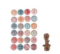 Rayher chiffres pour calendrier de l’avent 1-24 FSC100% ø2,5cm+ficelle, 46723505
