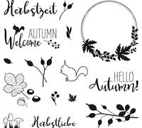 Rayher Clear Stamps Forêt d'automne 102,5 x 97 mm 14 motifs 1 feuille, 50265000