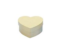 Rayher Coffret de rangement CŒUR, 1 pce., 13x13x6cm, papier-mâché, 100% FSC recyclé, à personnaliser, cadeau, St. Valentin, fête des mères, mariage-71738000