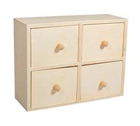 Rayher Commode en bois, nature, 1 pce., 15X20X7cm, FSC Mixed Credit, 4 tiroirs, multi-usages, rangement-62380000