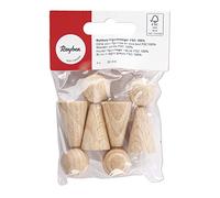 Rayher Cônes en bois p. figurines en bois brut 100% FSC 50mm 4pc nature, 6247000