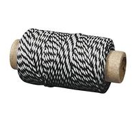 Rayher Cordon bicolore textile, noir/blanc, 1 pce., bobine 35m, 10g, ø 1mm, lavable, ficelle qualité alimentaire, arts créatifs, cadeau, cartes- 55517576