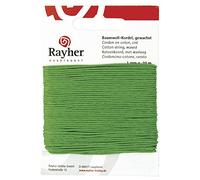Rayher Cordon en coton ciré, vert, 1 pce., 20m, 1mm ø, imperméable, bijoux, arts créatifs, décorations-5169129