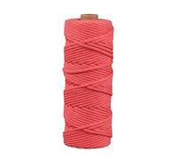Rayher Cordon en coton, rouge corail, 1 pce., ø 3,0mm, 210g, écheveau 70m, lavable, arts créatifs, macramé, crochet, tricot, décorations-44007212