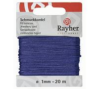 Rayher Cordon en Nylon, Bleu, 1 PCE., 20m, 1mm ø, Lavable, Bijoux, Arts créatifs, décorations-8947309