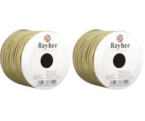 Rayher Cordon en Papier renforcé, Nature, 1 Bobine, Ficelle ø 2,0mm, 25m, Arts créatifs, floristique, décorations-5116031 (Lot de 2)