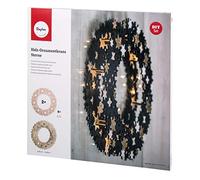 Rayher Cour.d'ornement bois,FSCMixCred, ø35cm, Nature, 10 pces, avec traverses,4,8cm,boîte 1kit