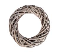 Rayher Couronne en osier balayé, déco de noël, ø 25x6cm, gris argenté, 65392561