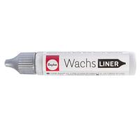 Rayher Crayon de cire, stylo cire bougie, flacon 30ml, argent brillant, 31500610