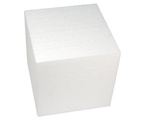 Rayher Cube en Polystyrène 20 x 20 x 20 cm à Décorer Selon Vos Idées et Envies - Support pour Activités Manuelles Créatives - Blanc