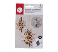 Rayher Décoration 3D « Flocon de Neige » en Bois, 6 pces, FSC Mix Credit, 9cm ø, pour 2 suspensions, décorations, Hiver, Noël-46668505