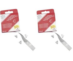 Rayher Distributeur de Coins EasyGlue pour Photos, Transparent, 1 Boite, 250 pces., 1,3x1,5cm, Autocollant, Papier, Carte, Scrapbooking, photos-3340200 (Lot de 2)