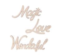 Rayher Écriture bois ''Love, Magic, Wonderful'' 3pcs 17-25cm, nature, 46724505