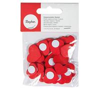 Rayher Embellissements «Cœur», Rouge, 24 pces., Bois, 1,5+2+2,5cm, Autocollant, décoration, Cartes, Scrapbooking, St. Valentin, fête des mères, mariage-8866100