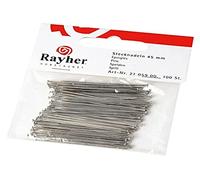 Rayher épingles, 45 mm, sous blister. Lot de 100, Argenté
