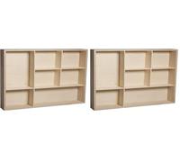 Rayher étagère à casier Meuble de Rangement à 7 caiers pour Ranger des Bijoux, des parfums & CIE Etagere en Bois à décorer Selon Vos idées créatives, Naturel (Lot de 2)