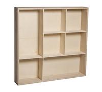 Rayher étagère à casier meuble de rangement à 7 caiers pour ranger des bijoux, des parfums & Cie etagere en bois à décorer selon vos idées créatives, Naturel