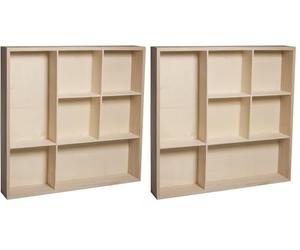 Rayher étagère à casier Meuble de Rangement à 7 caiers pour Ranger des Bijoux, des parfums & CIE Etagere en Bois à décorer Selon Vos idées créatives, Naturel (Lot de 2)