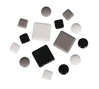 Rayher Fancy tesselles mosaïque verre, ø 12mm env. 395 pces blanc/noir, 14826000