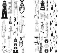 Rayher Feuille de transfert "Fische, Leuchtturm & Co." 10x21cm 2feuil., 31654000