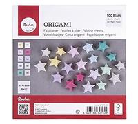 Rayher Feuilles Origami à Plier, 100 feuil. 15x15cm 80-100g/m² Pastel, 67370685