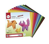 Rayher Feuilles Origami à Plier 100 pcs. 20x20cm, 80/m² FSC Mix Credit, 71830000, Couleurs Vives