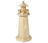 Rayher Figure PHARE en bois naturel, 1 pce, 25cm, tour octogonale, à personnaliser, arts créatifs, décoration maritime- 6199100, Blanc