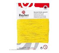 Rayher Fil coton ciré création bijoux & bricolage 1mmø carte 20m jaune, 5169120