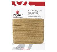 Rayher Fil coton ciré création bijoux & bricolage carte 1mmø 20m nature, 5169131