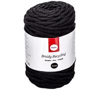 Rayher fil crochet Braidy Recycling, tressé, pelote env. 60m, Ø 4mm, noir, 42010576