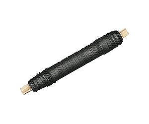 Rayher Fil de fer recuit fil floral sur bobine bois, 100 g 0,65 mm noir, 2405300, Verni au feu