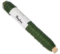 Rayher Fil de fer, vert, 1 bobine, ø 0,50 mm, 100g, multi-usage, arts créatifs, art floral, décorations, Noël, Pâque-2425513