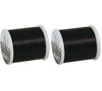 Rayher Fil Nylon, Noir, 1 Bobine, 50m, 0,27cm ø, Non élastique, pour Perles Delicas, Perles de rocailles, Bijoux, décorations, Noël-89300576 (Lot de 2)