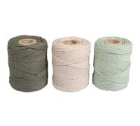 Rayher Fil pour macramé, 3X bobines env. 50 g, 65m, 1mm ø Eucalyptus, 44009502