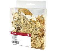 Rayher – Flocons déco métal – Papier métallisé pour scrapbooking 200 g/m² – Or – 1 g