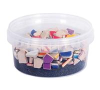 Rayher 14863999 Fun Ceramica, assortiment de pierres de mosaïque polygonales, en argile émaillée, brillantes, multicolores, 1 cm - 3,5 cm, env. 380 pces, boîte de 500g Assortiment de pierres de mosaïque pour la personnalisation de vos objets les plus divers !