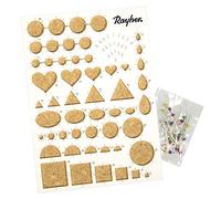 Rayher Gabarit quilling av. plaque de liège et aiguilles, div. formes, 71932000, Blanc