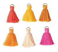 Rayher Glands de coton déco av. œillet 35mm sct.-LS 6 pcs rouge orangé, 22797214
