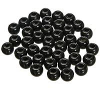 Perle bois - Grand trou - Noir - Ø10x8 mm - 39 pièc. Noir