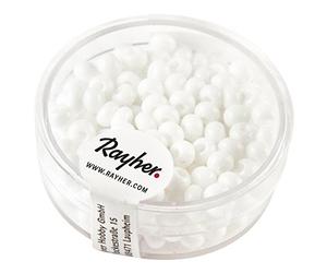 Rayher Hobby 1406708 Perles Indiennes, diamètre 4,5 mm, Blanc.