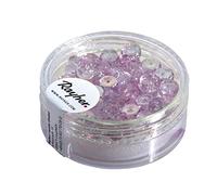 Rayher Hobby 14204308 Lot de 40 Perles de Verre irisé 6 x 3 mm Lilas