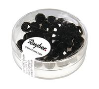 Rayher Hobby 14204308 Lot de 40 Perles de Verre irisé 6 x 3 mm Schwarz, Nicht Irisierend