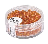 RAYHER hobby 1430034-perles de rocaille : 4 mm, diamètre intérieur argenté, de 17 g-orange