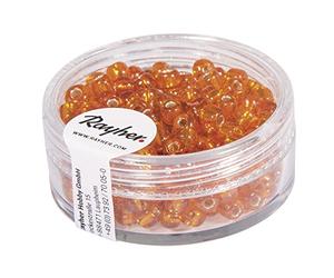 RAYHER hobby 1430034-perles de rocaille : 4 mm, diamètre intérieur argenté, de 17 g-orange