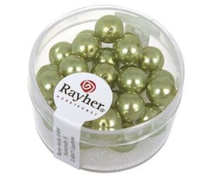 RAYHER HOBBY 14402432 - Renaissance Verre Perles de Cire, 8 mm Ã Weber, boîte 25 pièces