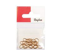 Rayher Hobby 2233406 Lot de 22 anneaux ovales, 0,8 mm, or, 7,7 x 5,3 mm, sous blister