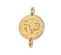 Rayher Hobby 22776616 Lot de 4 mini pendentifs en métal avec 2 œillets Doré 7,3 mm
