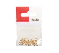 Rayher Hobby 22792616 Lot de 30 anneaux ronds 4,2 mm, or, épaisseur 0,6 mm, sous blister