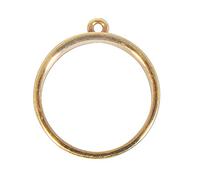 Rayher Hobby 22795616 Support en métal : pendentif rond, 30 mm, or, SB-Btl 1 pièce, normal