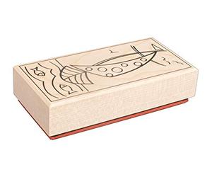 Rayher Hobby 29218000 Tampon avec Jésus dans un bateau, 5 x 10 cm, blanc, normal